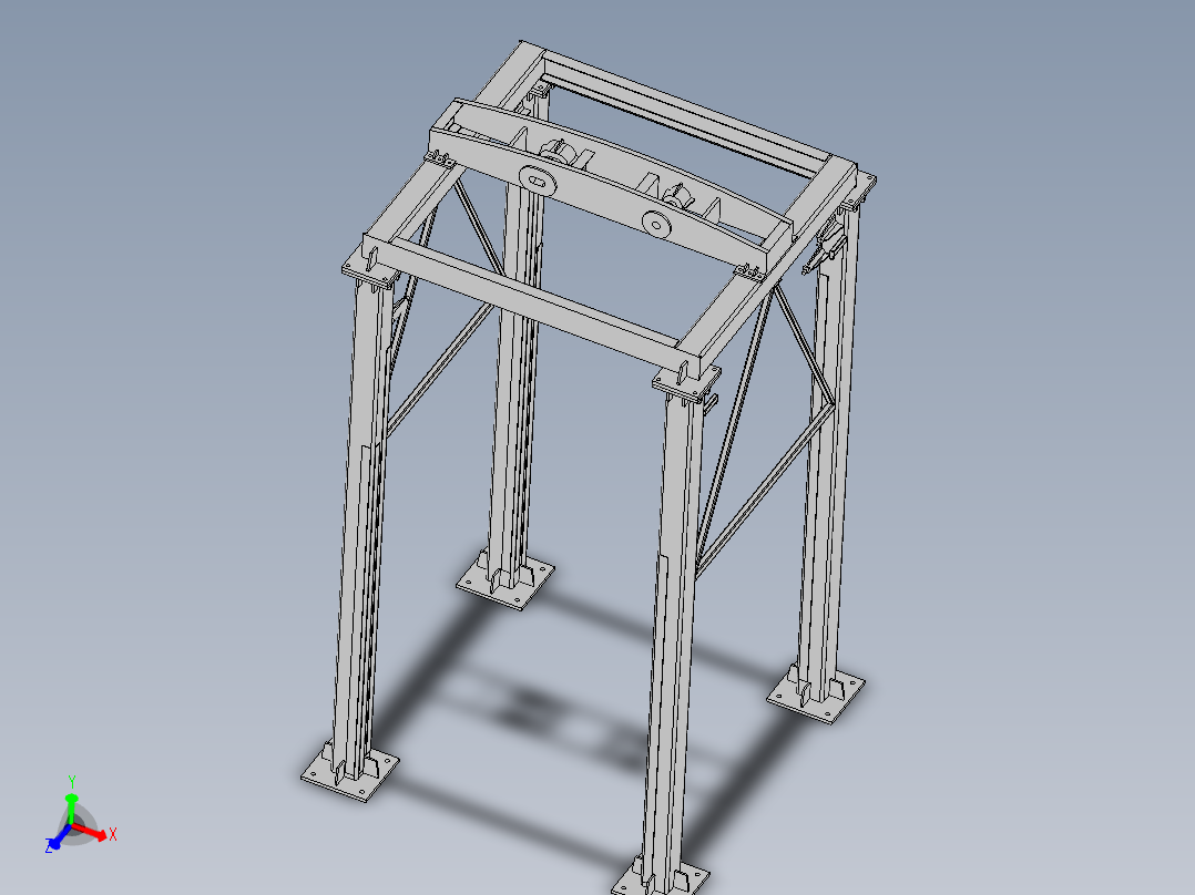 垂直式垃圾压缩中转站3d图纸 焊接框架分析+说明垃圾处理3d模型