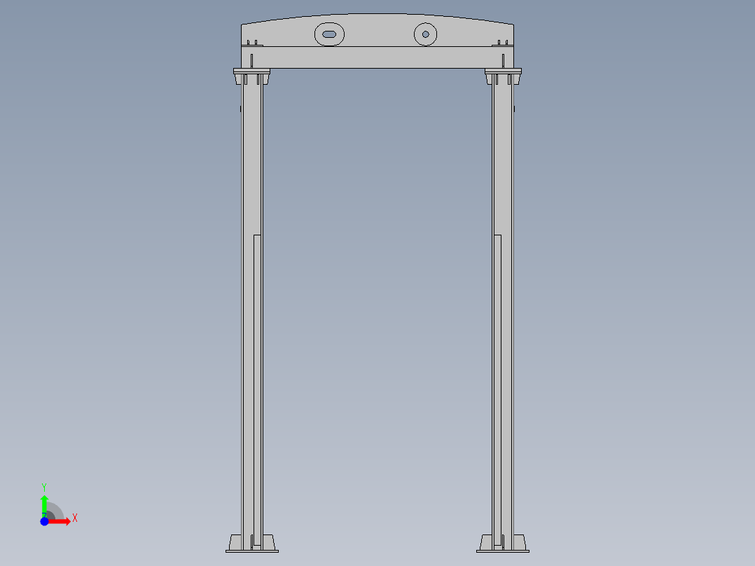 垂直式垃圾压缩中转站3d图纸 焊接框架分析+说明垃圾处理3d模型前视图