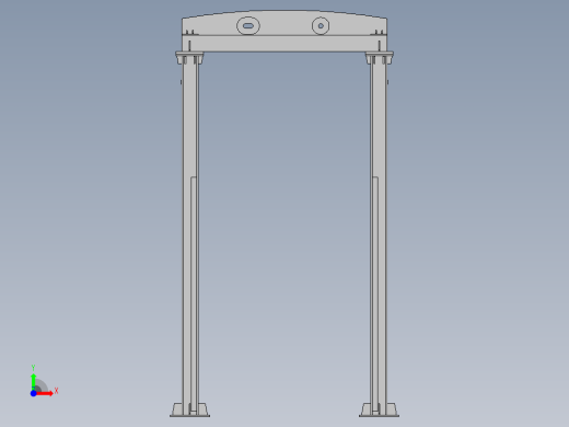 垂直式垃圾压缩中转站3d图纸 焊接框架分析+说明垃圾处理3d模型前视缩略图