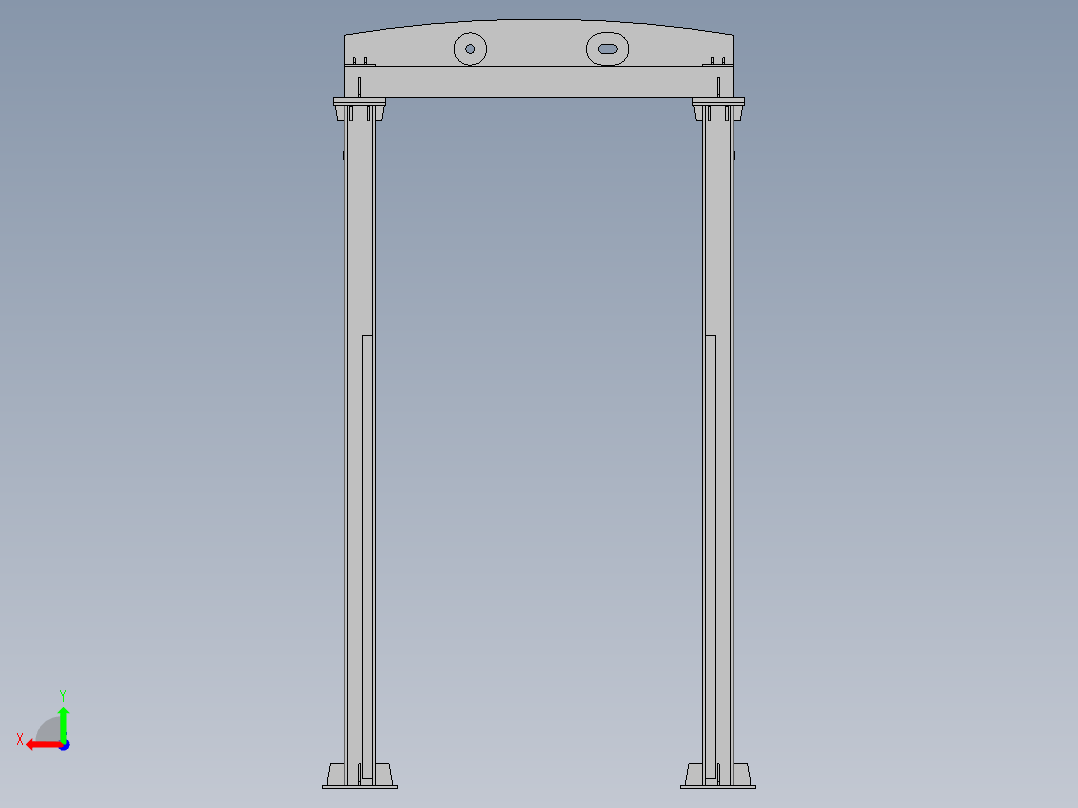 垂直式垃圾压缩中转站3d图纸 焊接框架分析+说明垃圾处理3d模型后视图