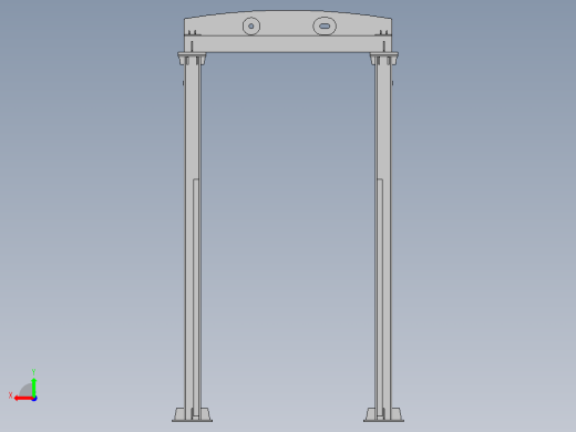 垂直式垃圾压缩中转站3d图纸 焊接框架分析+说明垃圾处理3d模型后视缩略图