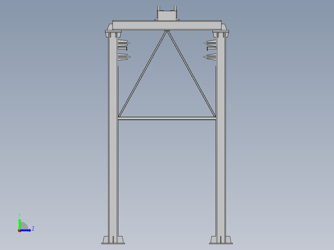 垂直式垃圾压缩中转站3d图纸 焊接框架分析+说明垃圾处理3d模型左视图