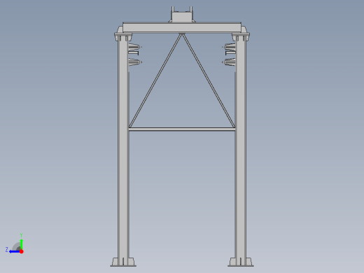 垂直式垃圾压缩中转站3d图纸 焊接框架分析+说明垃圾处理3d模型右视缩略图