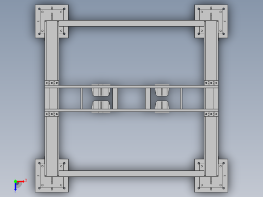 垂直式垃圾压缩中转站3d图纸 焊接框架分析+说明垃圾处理3d模型俯视缩略图
