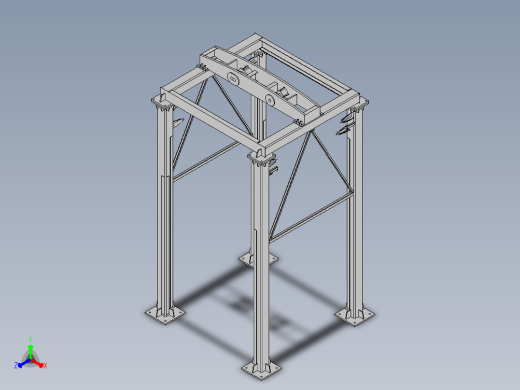 垂直式垃圾压缩中转站3d图纸 焊接框架分析+说明垃圾处理3d模型正等轴测缩略图