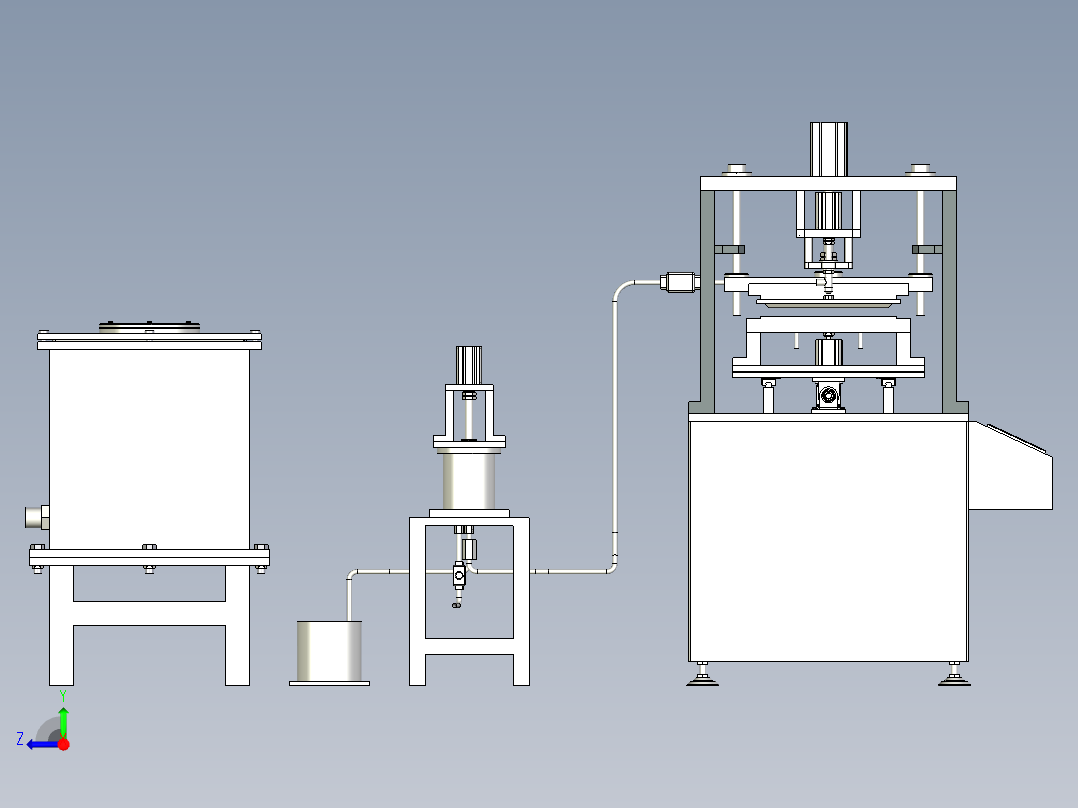 制造层压板的设计装置右视图