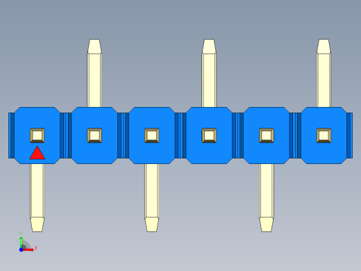 彩色公排针 100mil 2.54mm 系列-DS1022_blue_06p_100mil_Type_SMT_R2_rev1.0前视缩略图