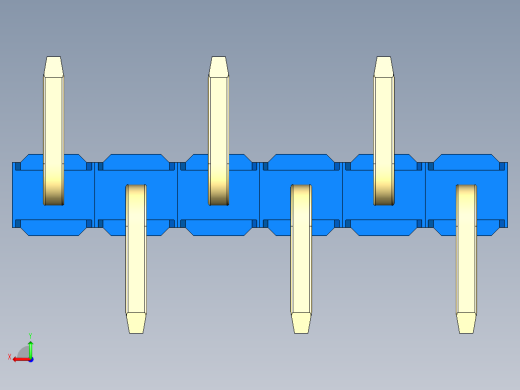 彩色公排针 100mil 2.54mm 系列-DS1022_blue_06p_100mil_Type_SMT_R2_rev1.0后视缩略图