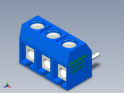 DEGSON DG301 系列 5.0mm 接线端子-DG301R-5.0-03P-12-00AH