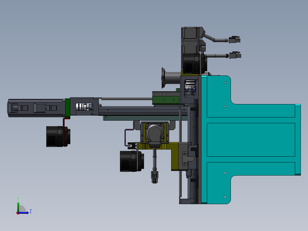 悬臂三轴点胶机左视图