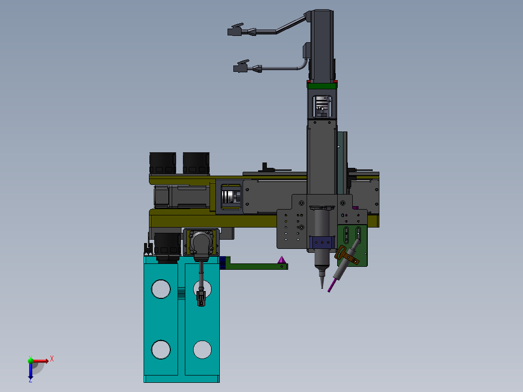 悬臂三轴点胶机俯视图