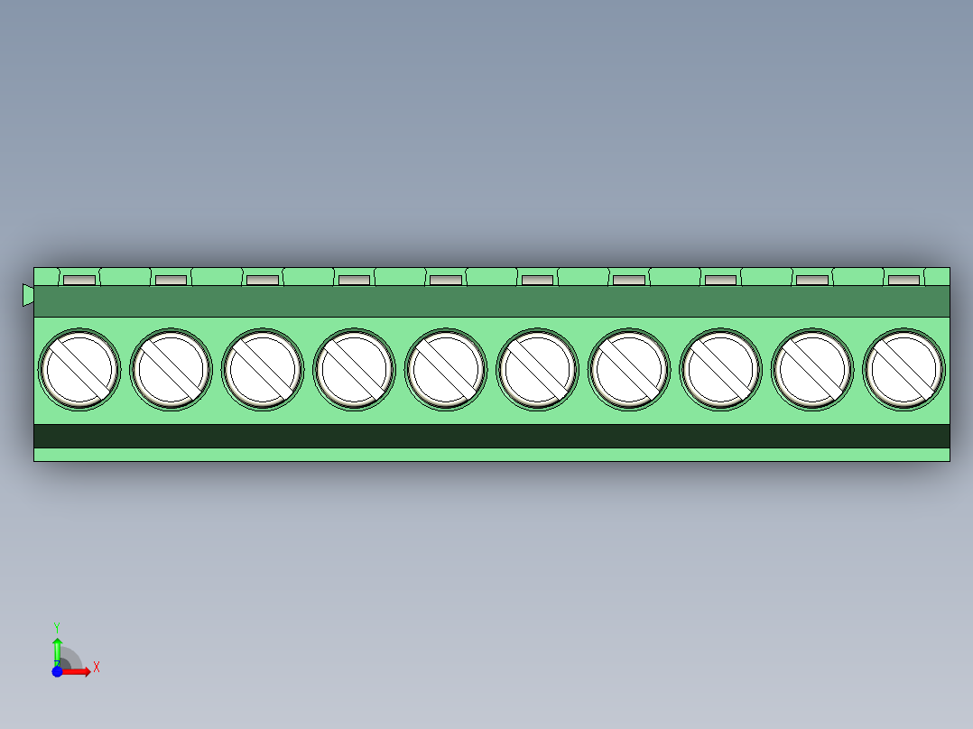 PCB Terminal Block 10 DEG381-3.5前视图