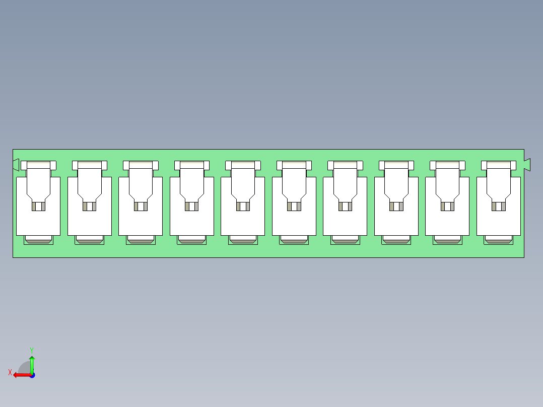 PCB Terminal Block 10 DEG381-3.5后视图