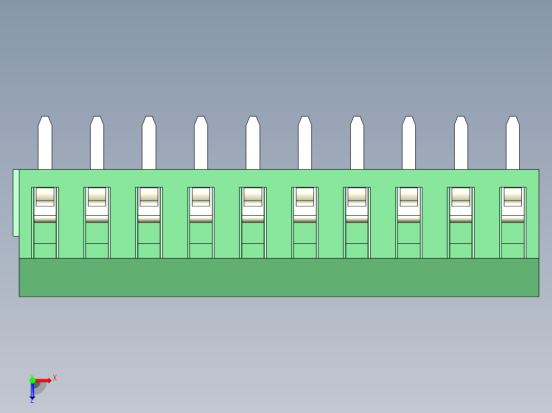 PCB Terminal Block 10 DEG381-3.5俯视图