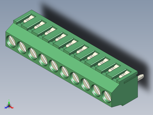 PCB Terminal Block 10 DEG381-3.5正等轴测缩略图