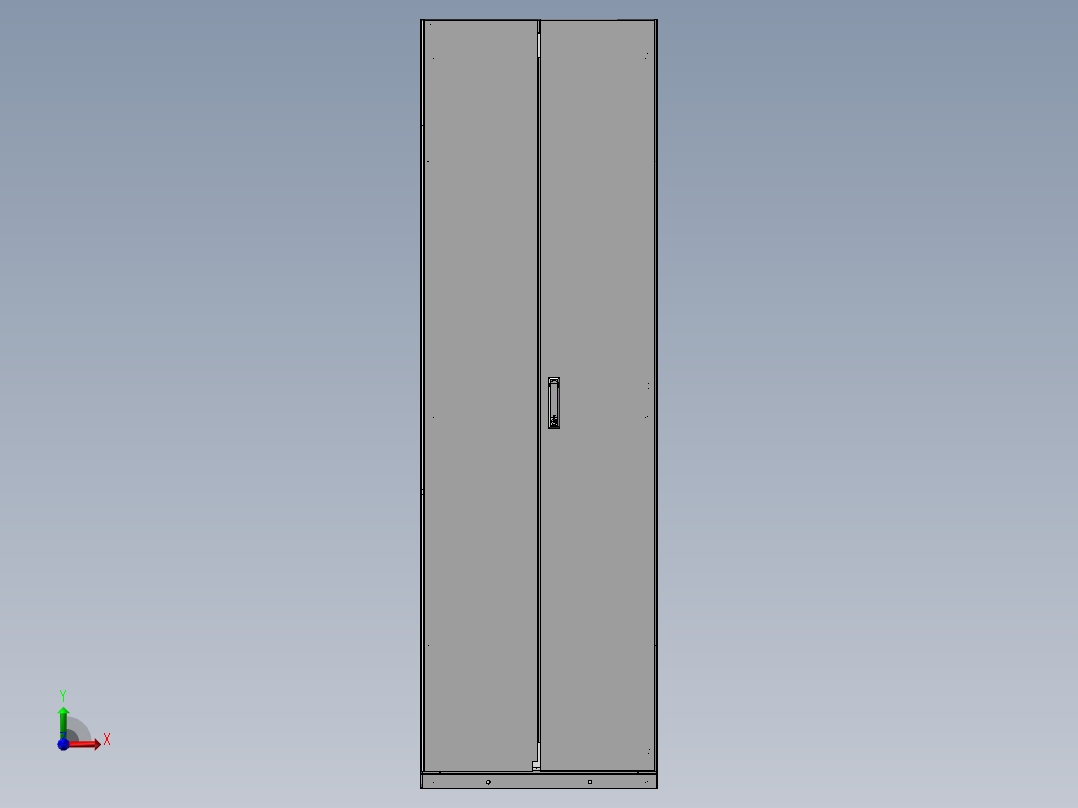 网络机柜3d模型前视图