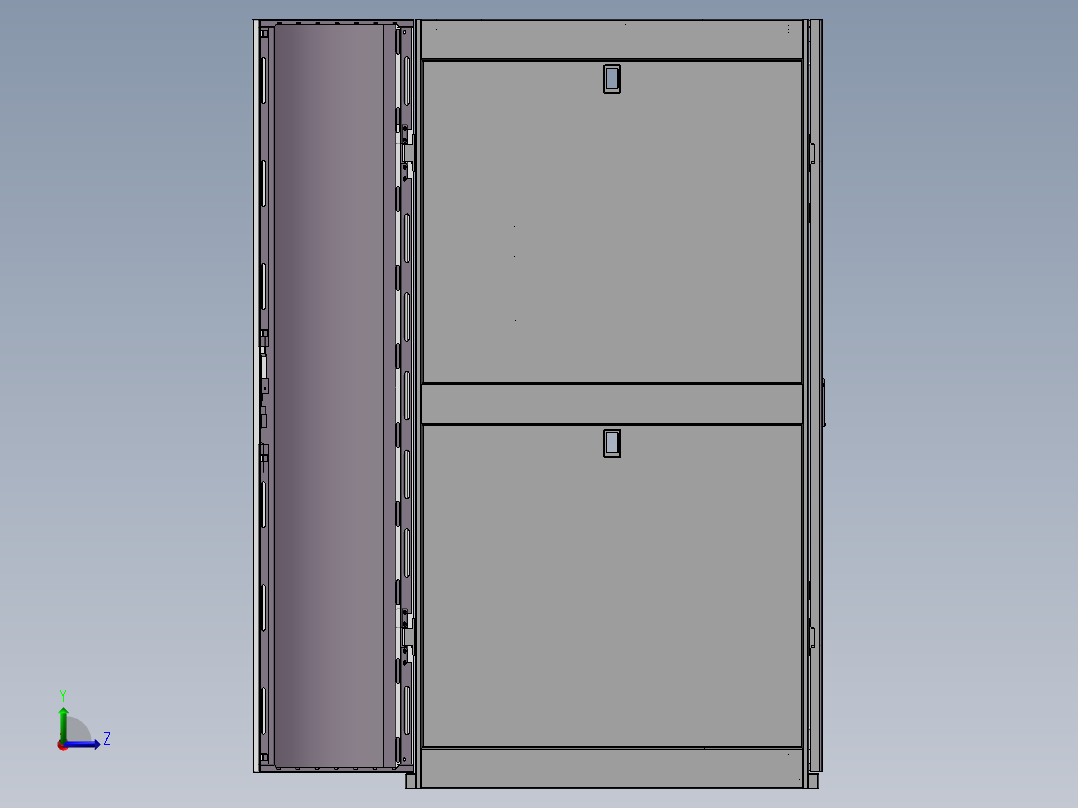 网络机柜3d模型左视图
