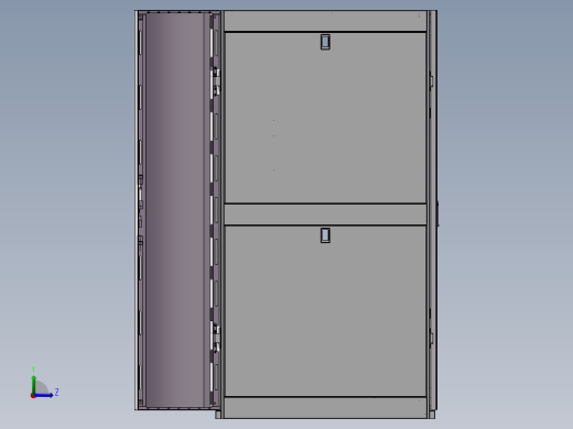 网络机柜3d模型左视缩略图