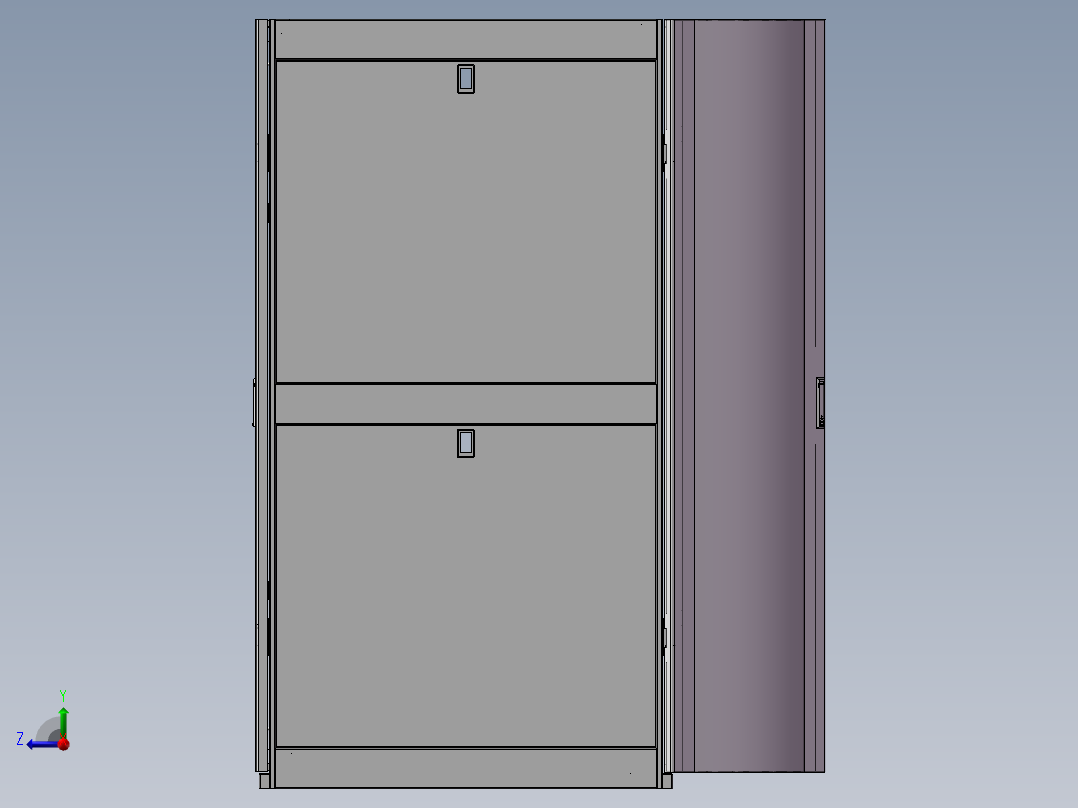 网络机柜3d模型右视图