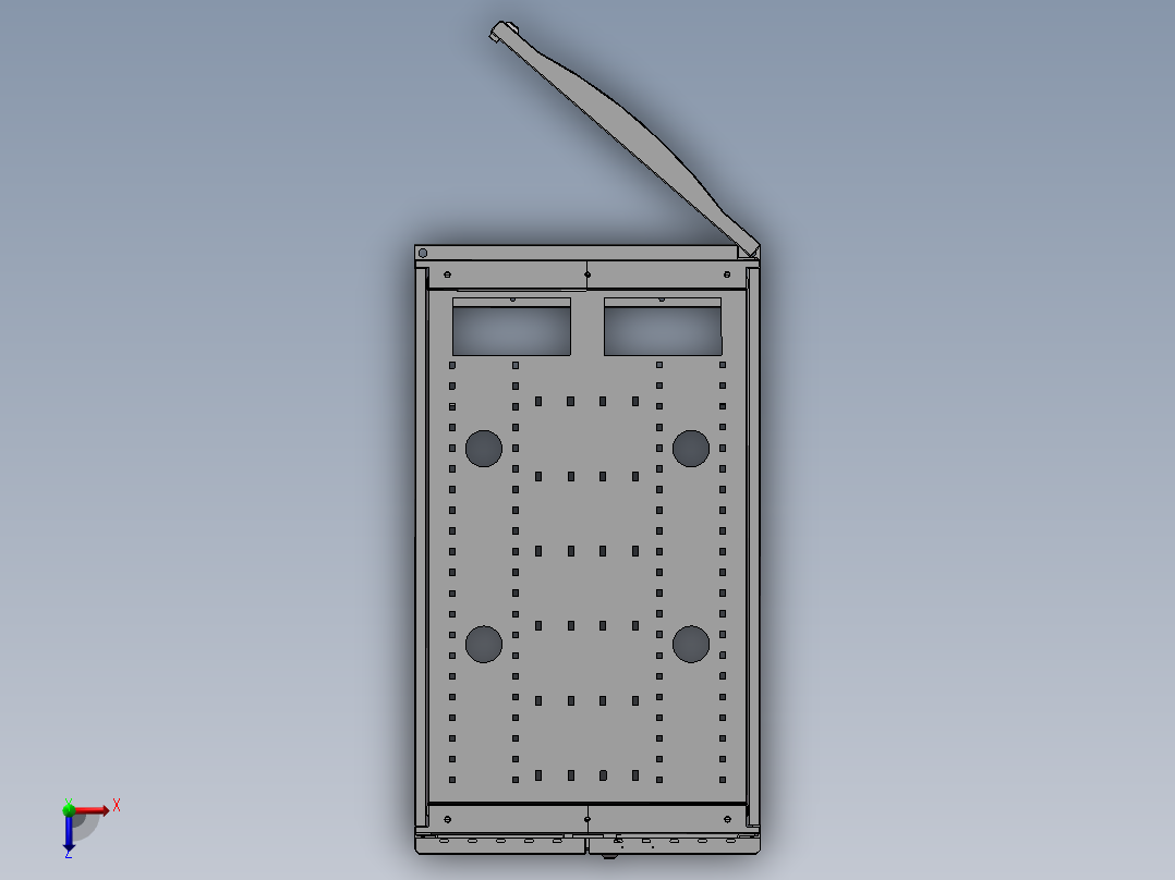 网络机柜3d模型俯视图