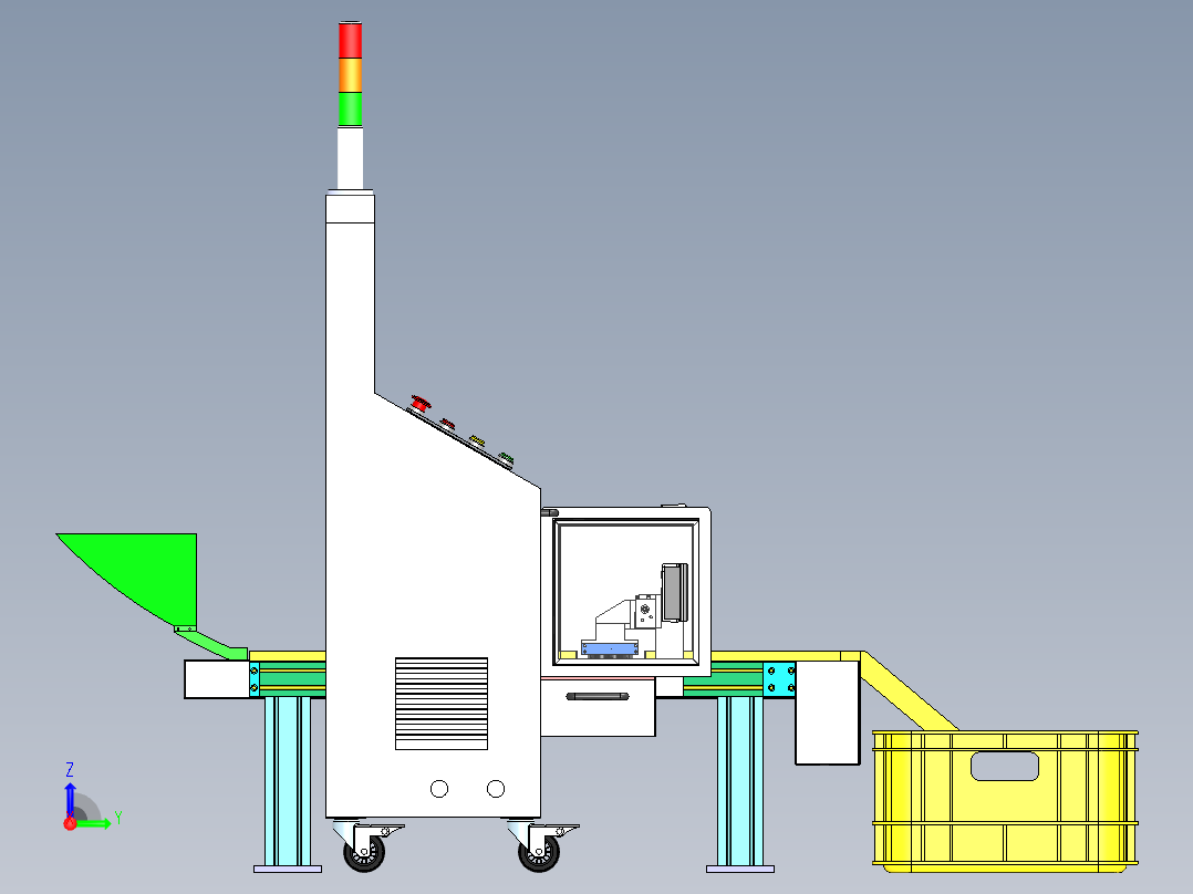 茶叶包装检测剔除设备前视图