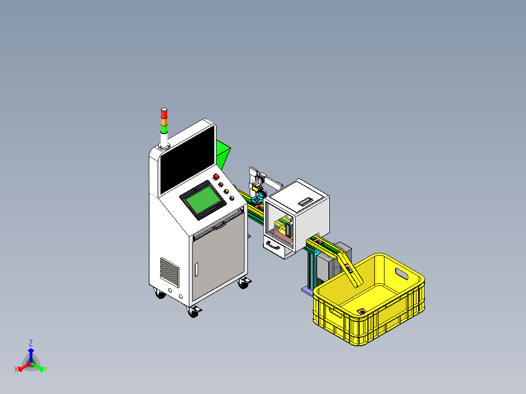 茶叶包装检测剔除设备正等轴测图