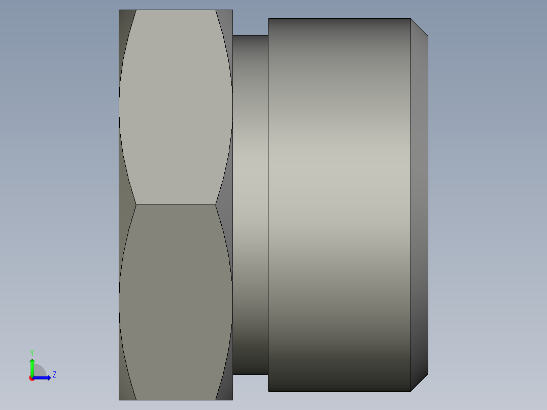卡套式工业通用硬管接头16_pnu-s左视图