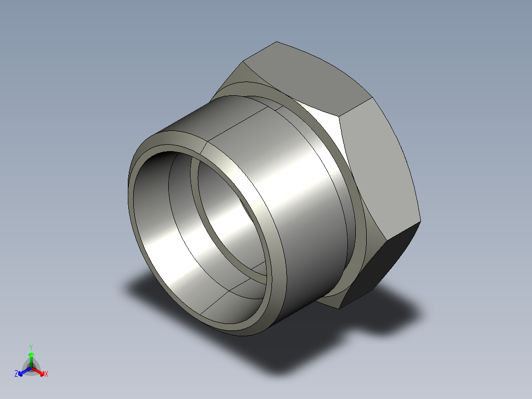 卡套式工业通用硬管接头16_pnu-s正等轴测图