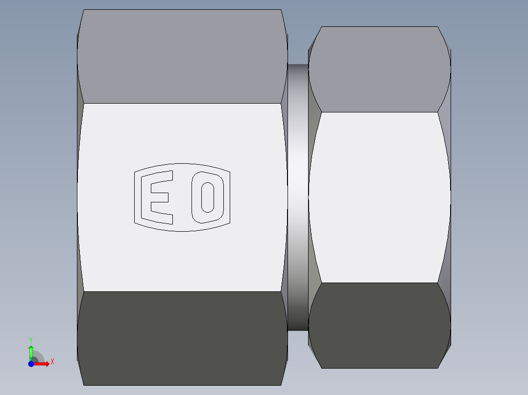 卡套式工业通用硬管接头EO_Swivel_connector_GAI35LR71前视图