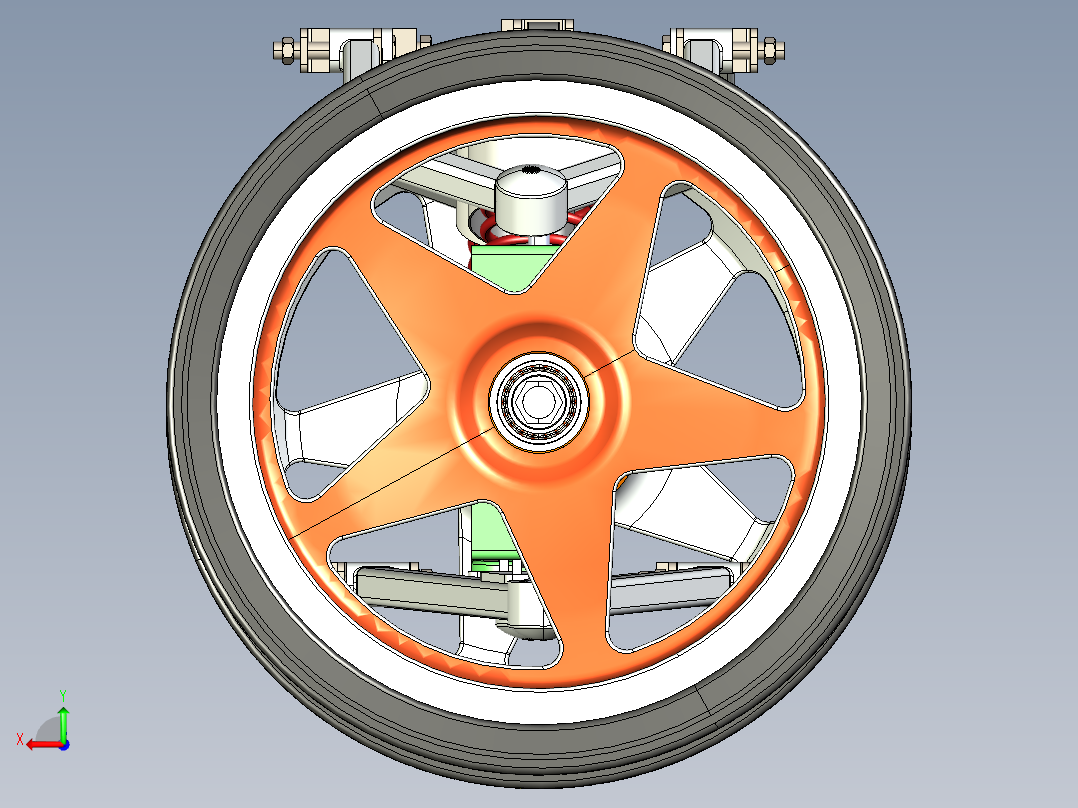 双横臂悬架后视图
