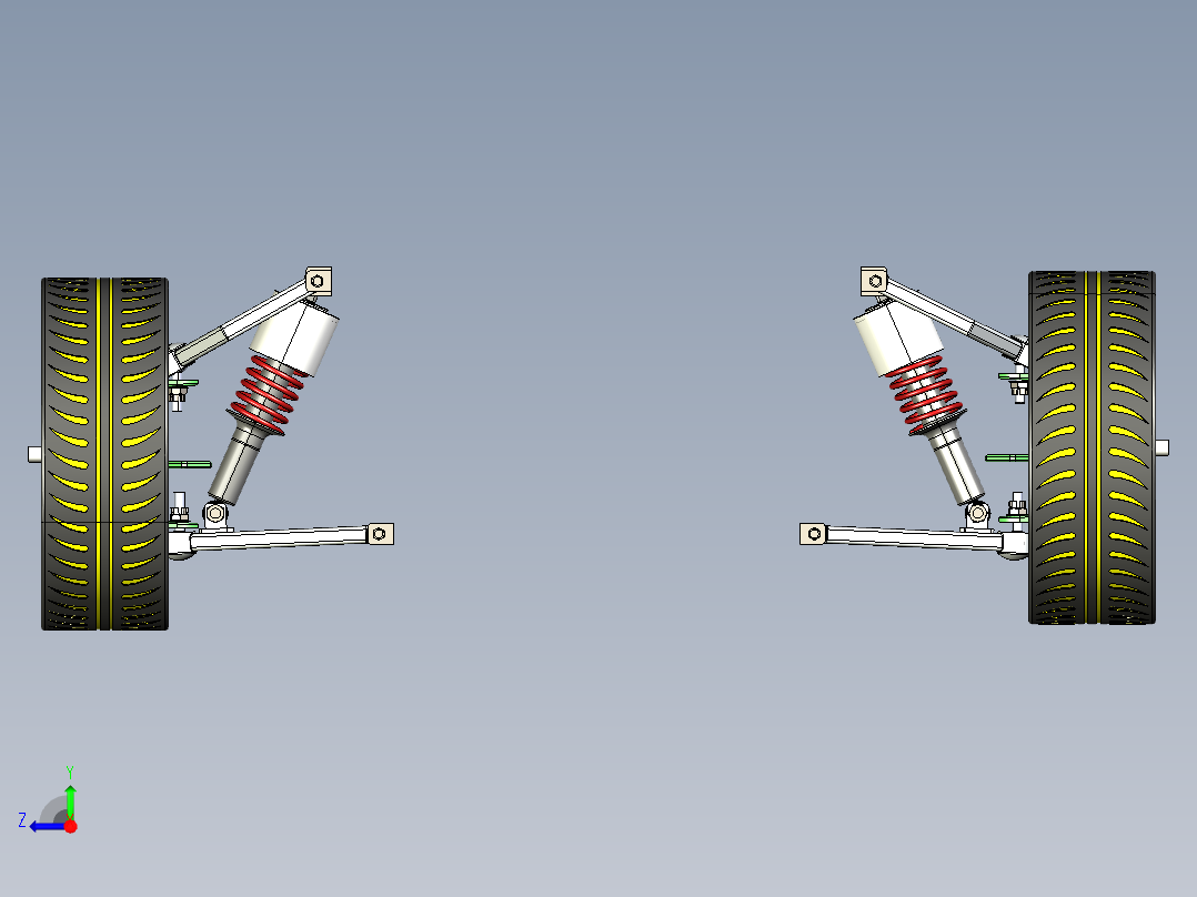 双横臂悬架右视图