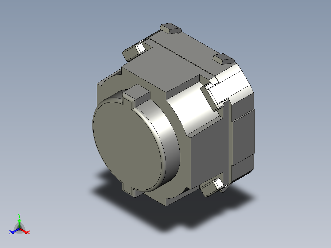 1 8毫米方形长程SMD轻触开关正等轴测图
