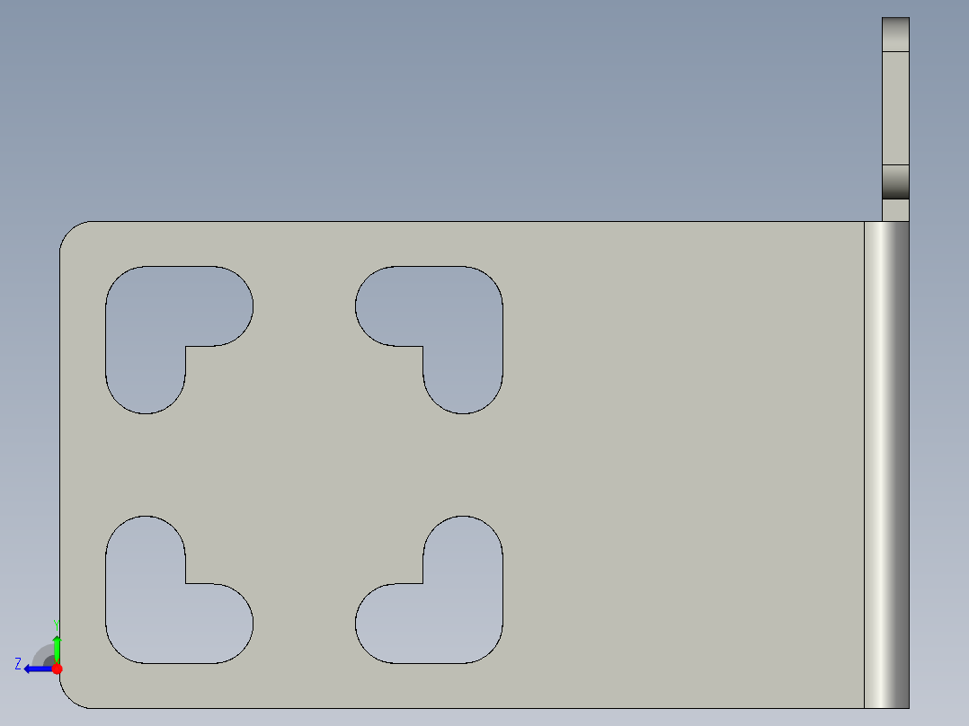 基恩士CZ-60_bracket1_kc图纸模型右视图