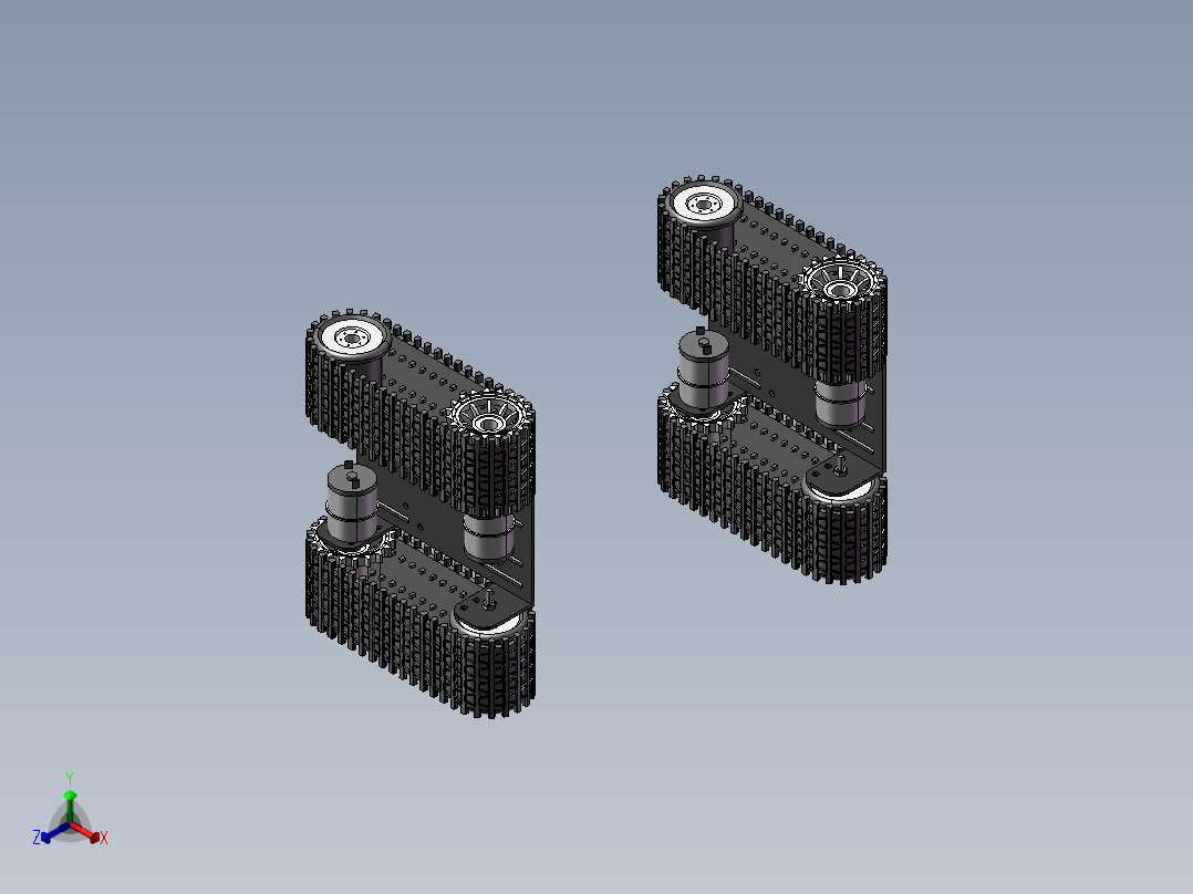 双履带三维正等轴测图