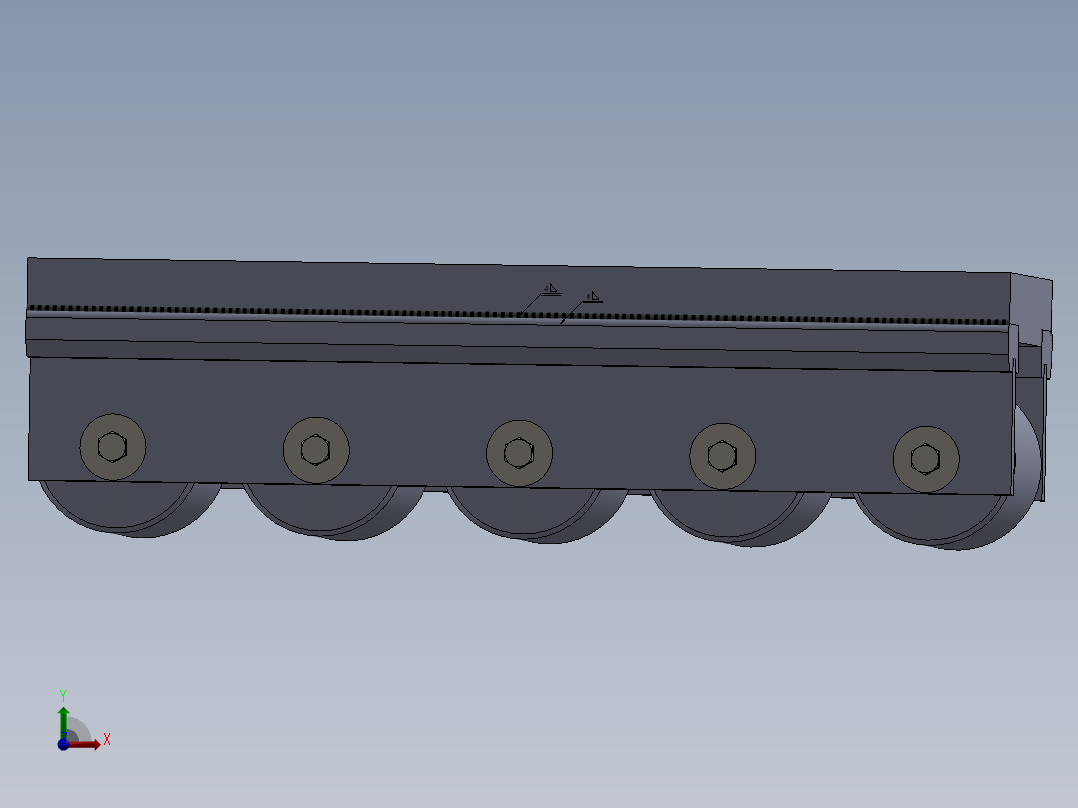 滚轮导轨前视图