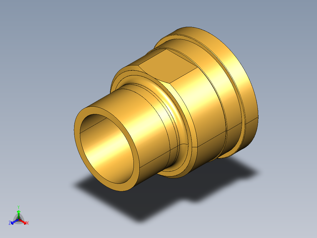 15QBRO 与男性螺纹黄铜联盟结束正等轴测图