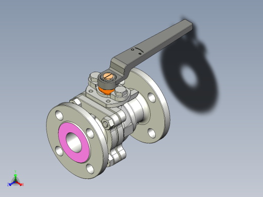 管道手动球阀-水管开关阀-手动阀门User Library-md52c150dn32-1正等轴测缩略图