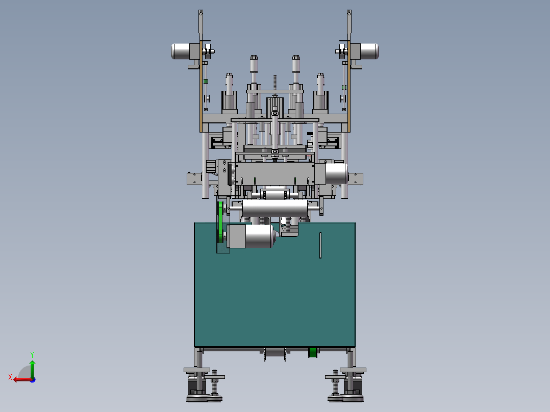 72.一拖三口罩生产线全自动平面口罩机器后视图