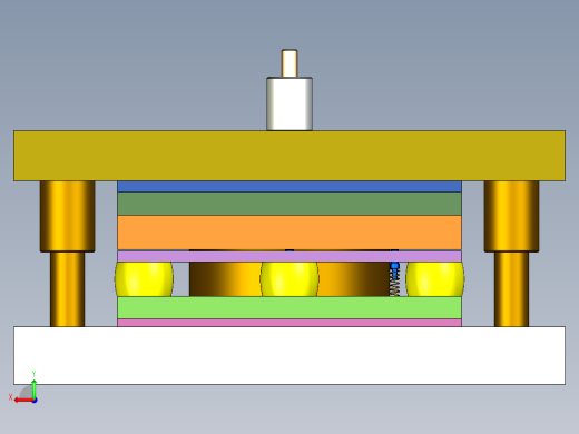 底架落料冲孔复合模（CAD图+Proe三维）后视缩略图