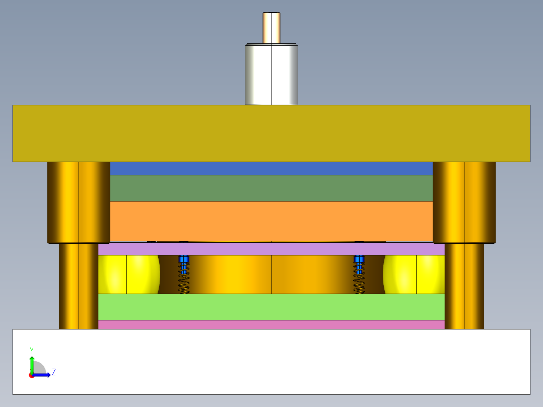 底架落料冲孔复合模（CAD图+Proe三维）左视图