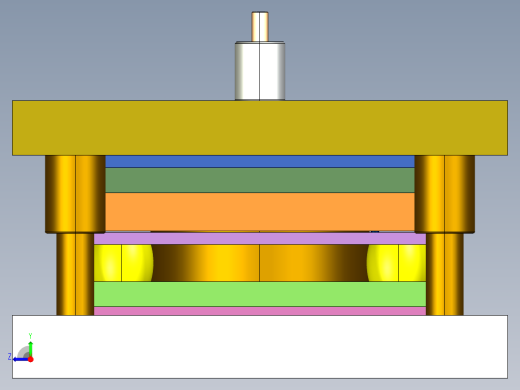 底架落料冲孔复合模（CAD图+Proe三维）右视缩略图