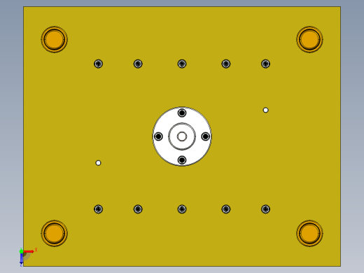 底架落料冲孔复合模（CAD图+Proe三维）俯视缩略图