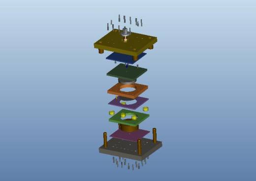 底架落料冲孔复合模（CAD图+Proe三维）缩略图