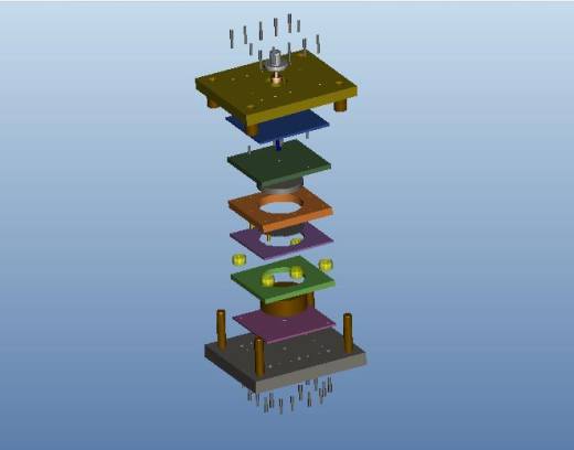底架落料冲孔复合模（CAD图+Proe三维）缩略图
