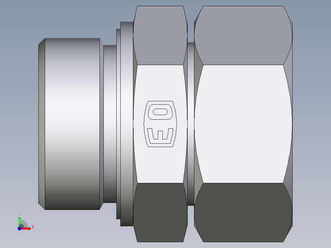 卡套式工业通用硬管接头EO_Swivel_connector_EGE35LMEDCF前视图