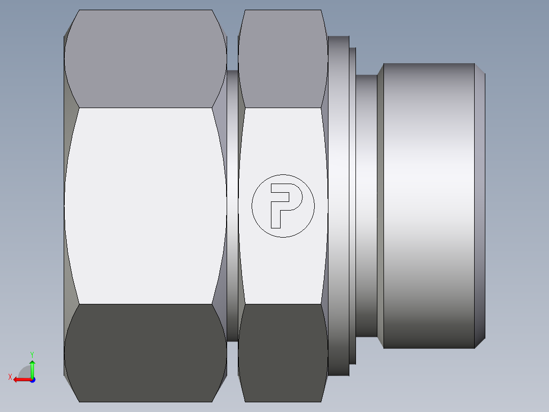 卡套式工业通用硬管接头EO_Swivel_connector_EGE35LMEDCF后视图