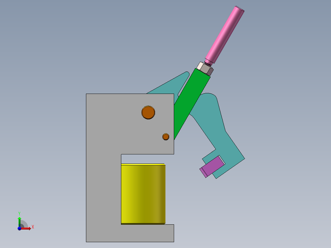 圆柱加紧夹具前视图