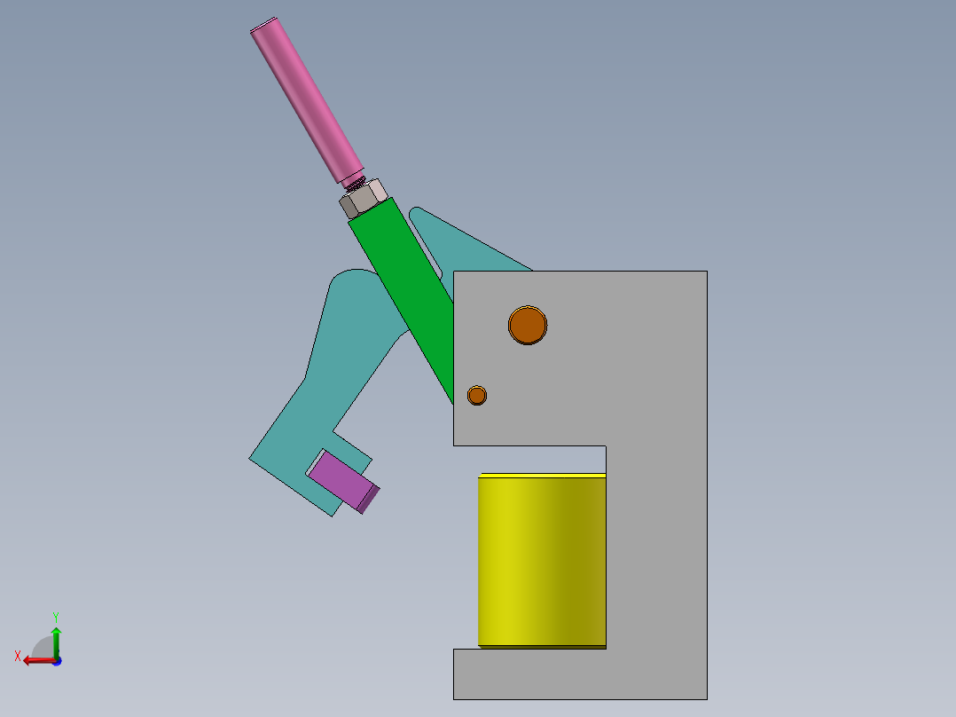 圆柱加紧夹具后视图