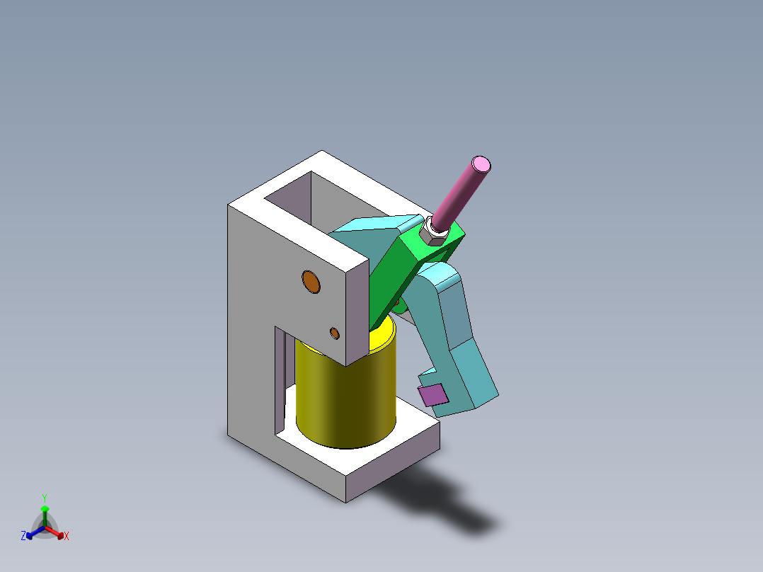 圆柱加紧夹具正等轴测图