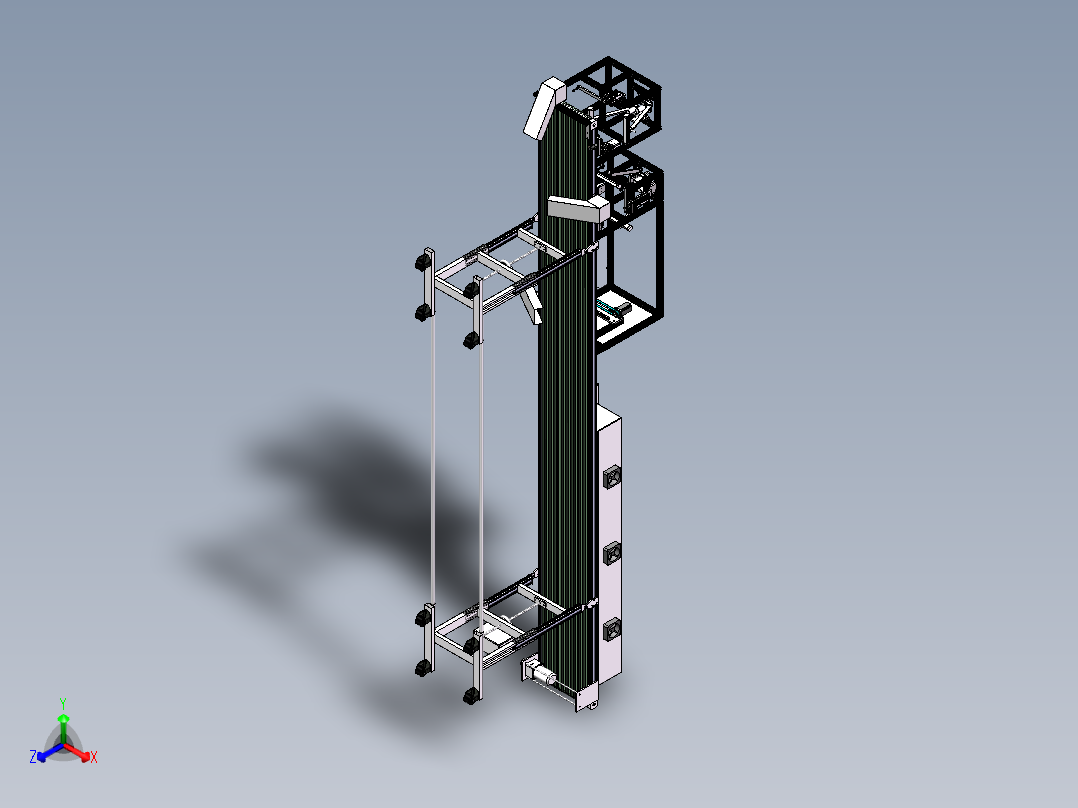 烘干流水线影像检测sw18可编辑正等轴测图